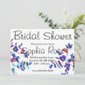 Invitation de shower de mariage élégante rose bleu (Debout devant)