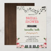 Invitation de shower de mariage musique note (Devant / Derrière)