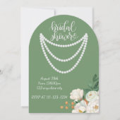 Invitation de shower de mariage perles florales ve (Devant)