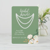 Invitation de shower de mariage perles florales ve (Debout devant)