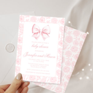 Invitation de shower pour bébé fille à motif flora