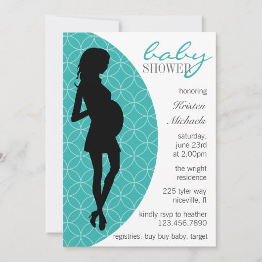 Invitation de silhouette de la bosse de bébé [Turq (Devant)