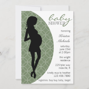 Invitation de silhouette de la petite fille [vert]