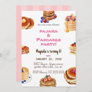 Invitation de simples crêpes et pyjamas