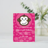 Invitation de singe Cheeky [rose] (Debout devant)