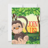 Invitation de singe de la fête du 2e anniversaire (Dos)