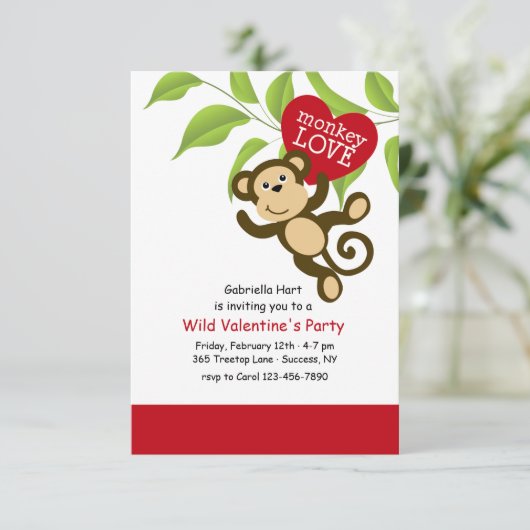 Invitation de singe Love (Debout devant)