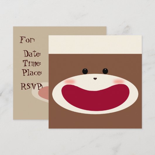 Invitation de singe-singe de soie (Devant / Derrière)