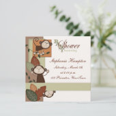 Invitation de singes et de Feuilles Baby showers (Debout devant)
