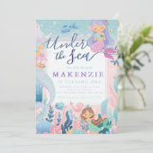 Invitation de sirène d'anniversaire de la mer (Debout devant)