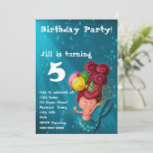 Invitation de sirène de joyeux anniversaire (Debout devant)