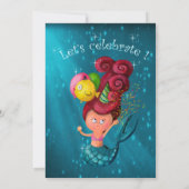 Invitation de sirène de joyeux anniversaire (Dos)