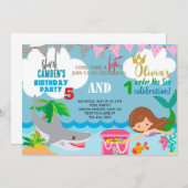 Invitation de Sirène et de requin. (Devant / Derrière)