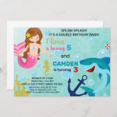 Invitation de Sirène et de requin. (Devant / Derrière)