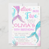 Invitation de Sirène Mermaid Invitation 5e anniver (Devant)