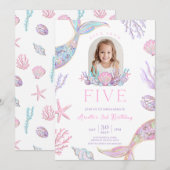 Invitation de sirène modifiable pour cinq ans (Devant / Derrière)