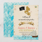 Invitation de sirène pirate (Devant / Derrière)