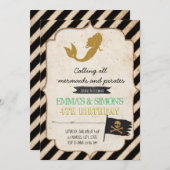 Invitation de sirène pirate (Devant / Derrière)