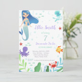 Invitation de sirène pour le 7e anniversaire (Debout devant)