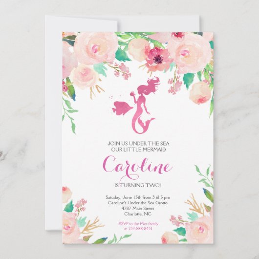 Invitation De Sirène Sous L'Invitation De La Mer (Devant)