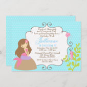 Invitation de sirènes pour un anniversaire de fill (Devant / Derrière)