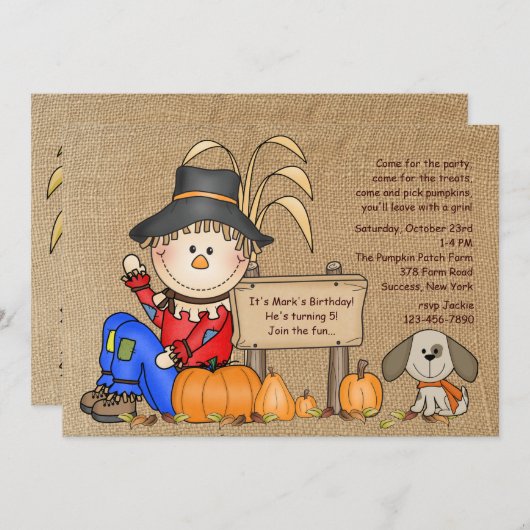 Invitation de Sitting Scarecrow (Devant / Derrière)