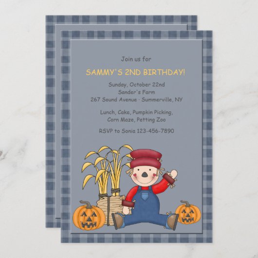 Invitation de Sitting Scarecrow (Devant / Derrière)