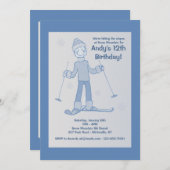 Invitation de skieur de garçon (Devant / Derrière)