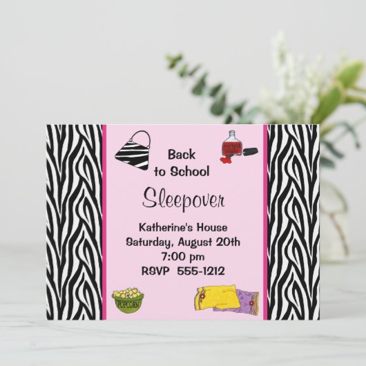 Invitation de Sleepover de Tween (#INV001) (Debout devant)