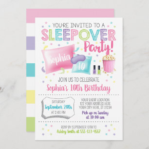 Invitation de Sleepover, fête de Stwood Anniversai
