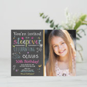 Invitation de Sleepover Fête du bois Pajamas Girl (Debout devant)