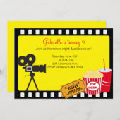 Invitation de Sleepover/soirée cinéma (Devant / Derrière)