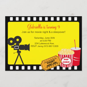 Invitation de Sleepover/soirée cinéma