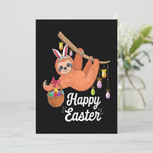 Invitation de sloth de Pâques heureux (Debout devant)