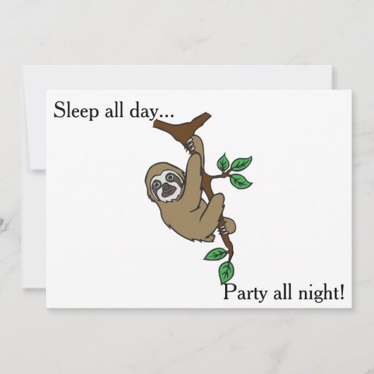 Invitation de Sloth Party (Devant)