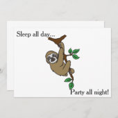 Invitation de Sloth Party (Devant / Derrière)