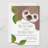 Invitation de Sloth Party (Devant)