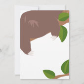 Invitation de Sloth Party (Dos)