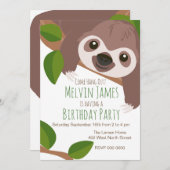Invitation de Sloth Party (Devant / Derrière)