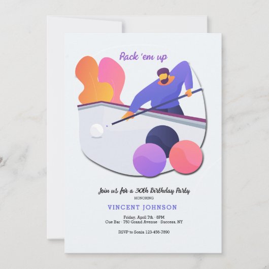 Invitation de snooker (Devant)