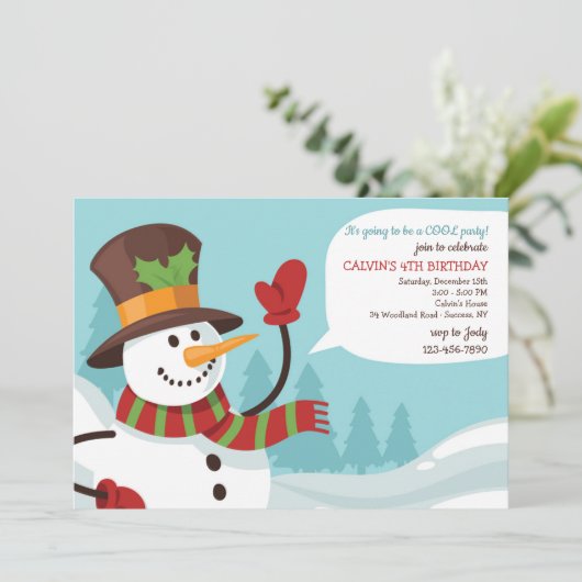 Invitation de Snowman (Debout devant)
