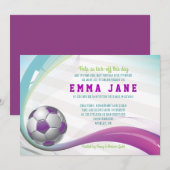 Invitation de SOCCER GIRL Bar Mitzvah (Devant / Derrière)