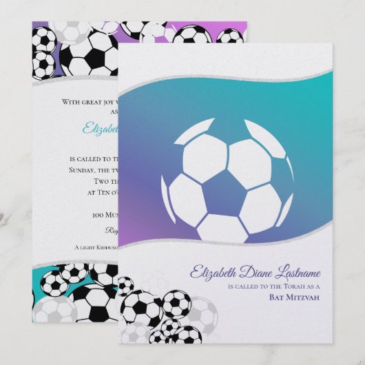 Invitation de soccer Mitzvah (Devant / Derrière)