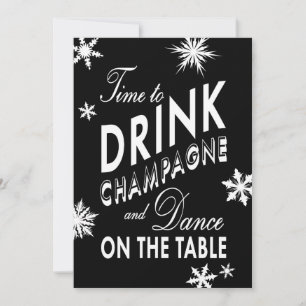 Invitation de société noire pour boire du champagn