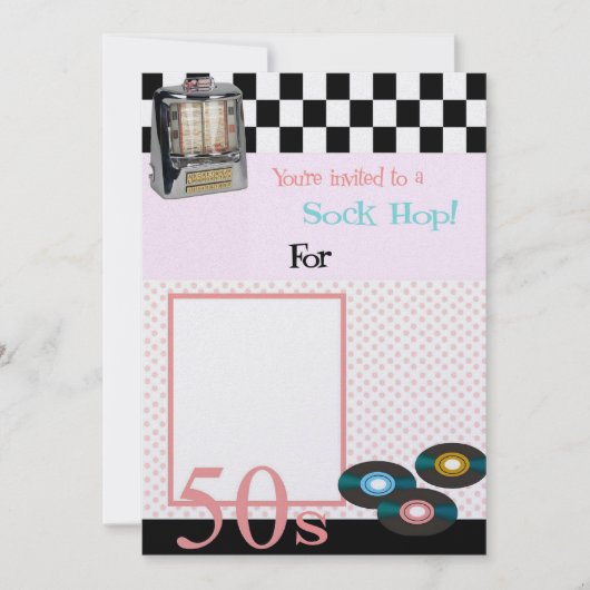 Invitation de sock Hop (Devant)