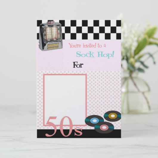 Invitation de sock Hop (Debout devant)