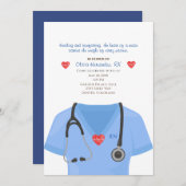 Invitation de soins infirmiers, de stéthoscope et  (Devant / Derrière)