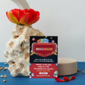 Invitation de soirée Bingo noire et rouge 