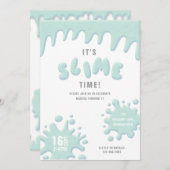 Invitation de soirée bleu turquoise (Devant / Derrière)