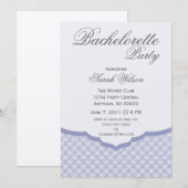 Invitation de soirée chic glamour, bleu (Devant / Derrière)